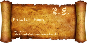 Matulai Emma névjegykártya